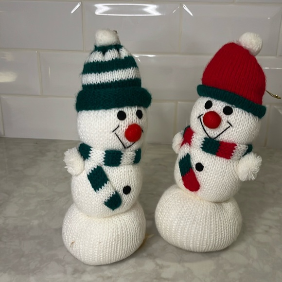 Collection of  two plush snowman knit with hangers - Picture 1 of 6